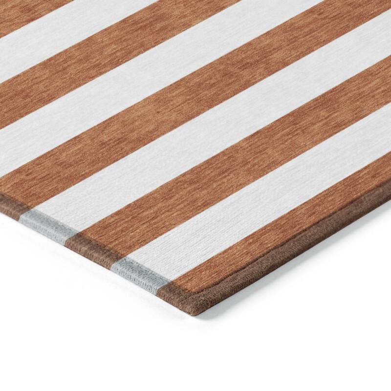 Elri Stripe Weather Resistant Blended Style Outdoor Rug
