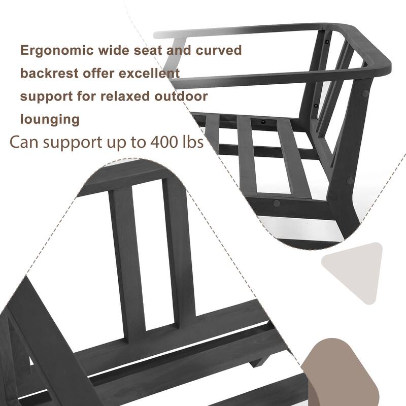Teak Outdoor Patio Loveseat and Coffee Table Set (2-Piece)
