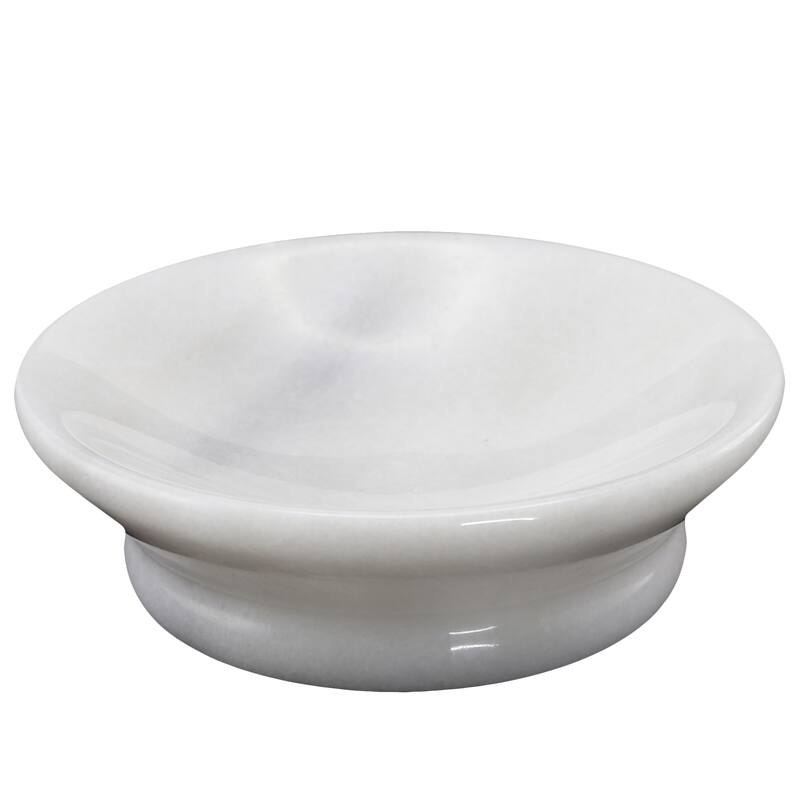 Creative Home Spa Collection White Marble Soap Dish, Soap Tray, Soap Holder - White