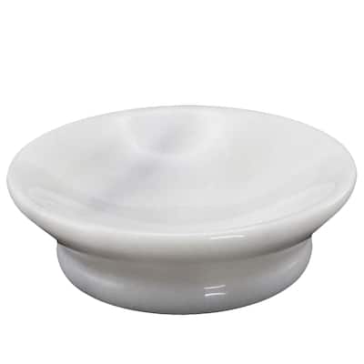 Creative Home Spa Collection White Marble Soap Dish, Soap Tray, Soap Holder