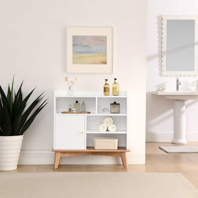 Storage Cabinet with Solid Wood Base