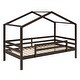 preview thumbnail 39 of 40, Twin Over Twin Wooden Bunk Bed with Roof, Slide and Ladder