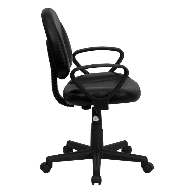 Mid-Back LeatherSoft Swivel Ergonomic Task Office Adjustable Chair w/ Arms