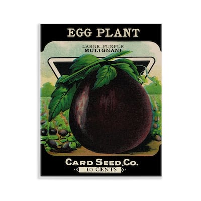 Stupell Vintage Garden Eggplant Wall Plaque Art Design By Lil' Rue