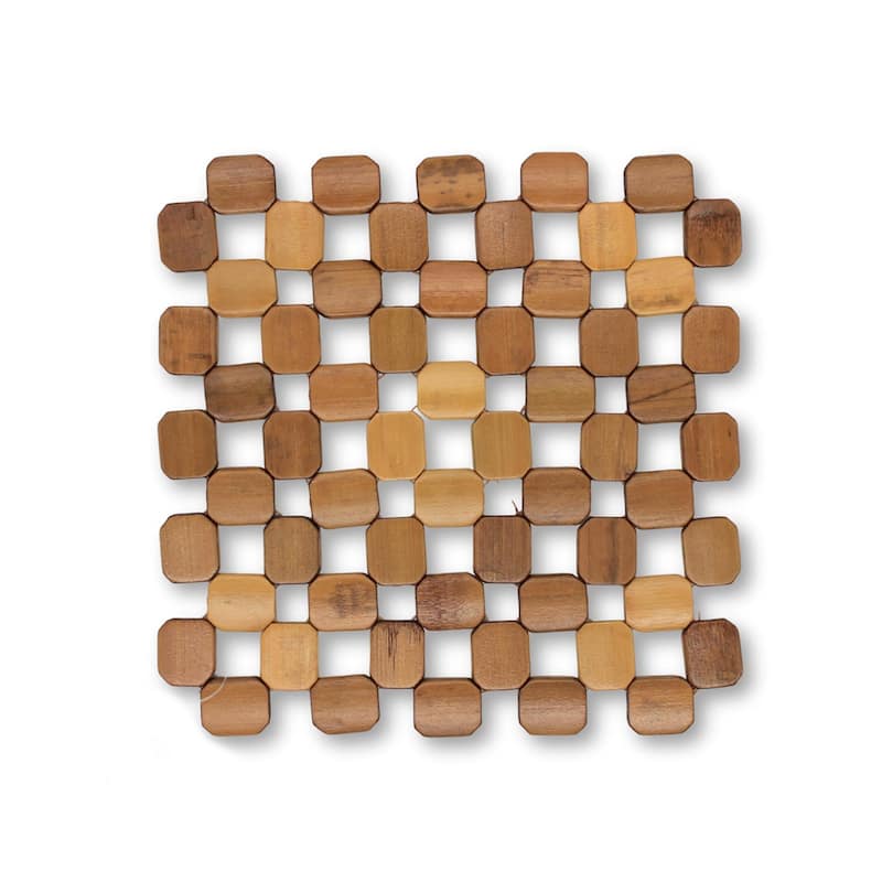 Natural Bamboo Trivet Pot Mat - Set of 2 - 7.5" x 7.5"