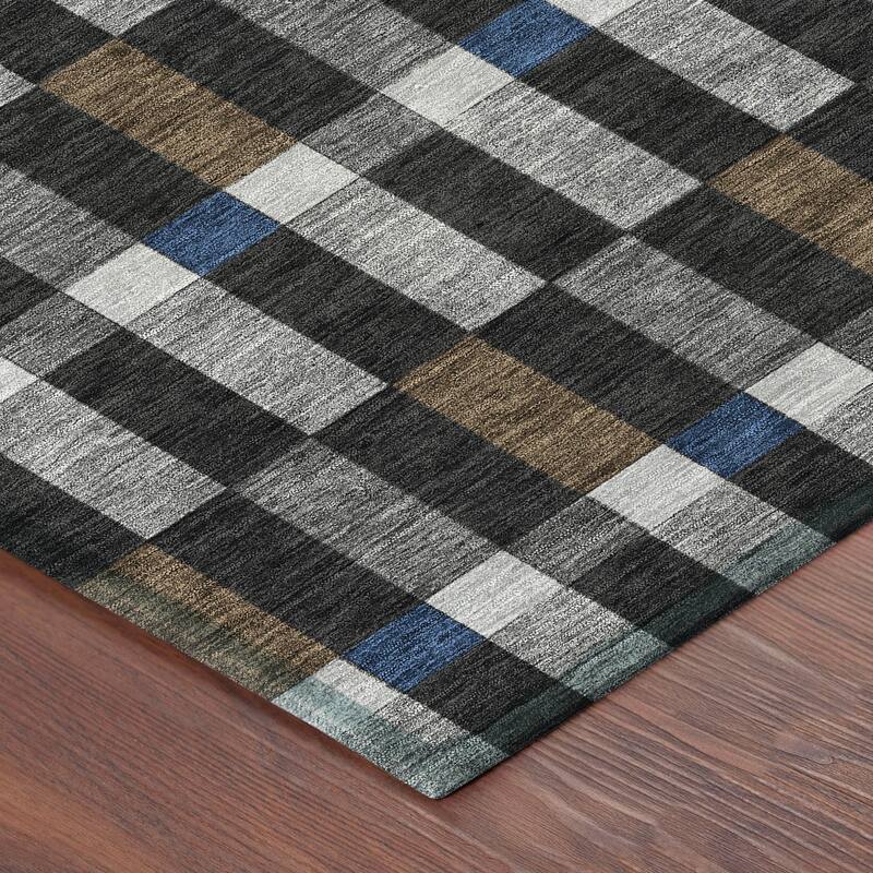 Machine Washable Indoor/ Outdoor Modern Chanute Chantille Rug