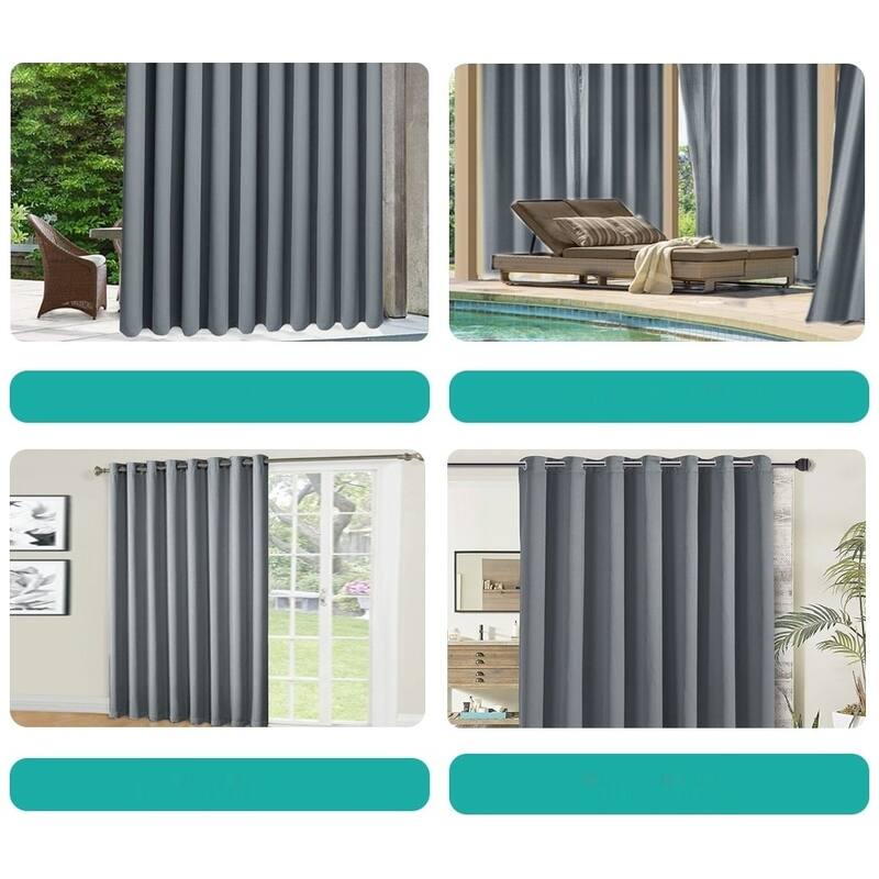 Pro Space Extra Wide Waterproof Outdoor Blackout Grommet Top Curtain (1 Panel)
