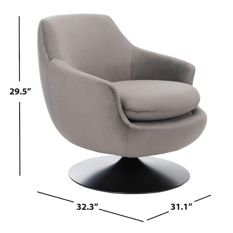 SAFAVIEH Couture Kristell Velvet Swivel Accent Chair - 31.1" W x 32.3" L x 29.5" H - 31Wx32Dx30H