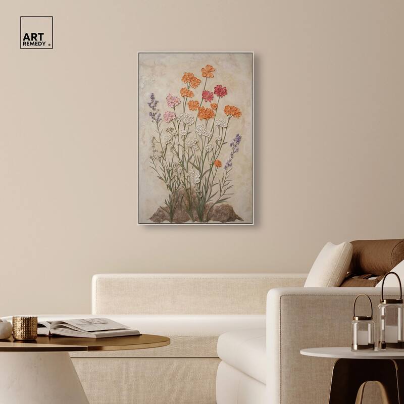Sculpted Flora Frieze II Canvas by Art Remedy