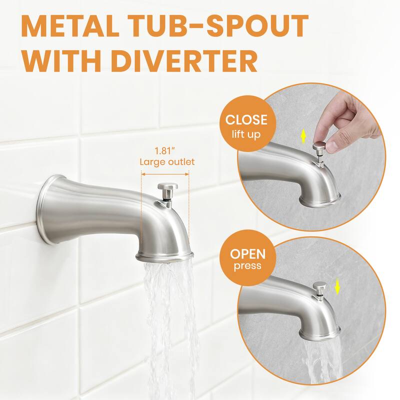 8-inch Wall-Mounted Rain Shower System with Stainless Steel Shower Faucet