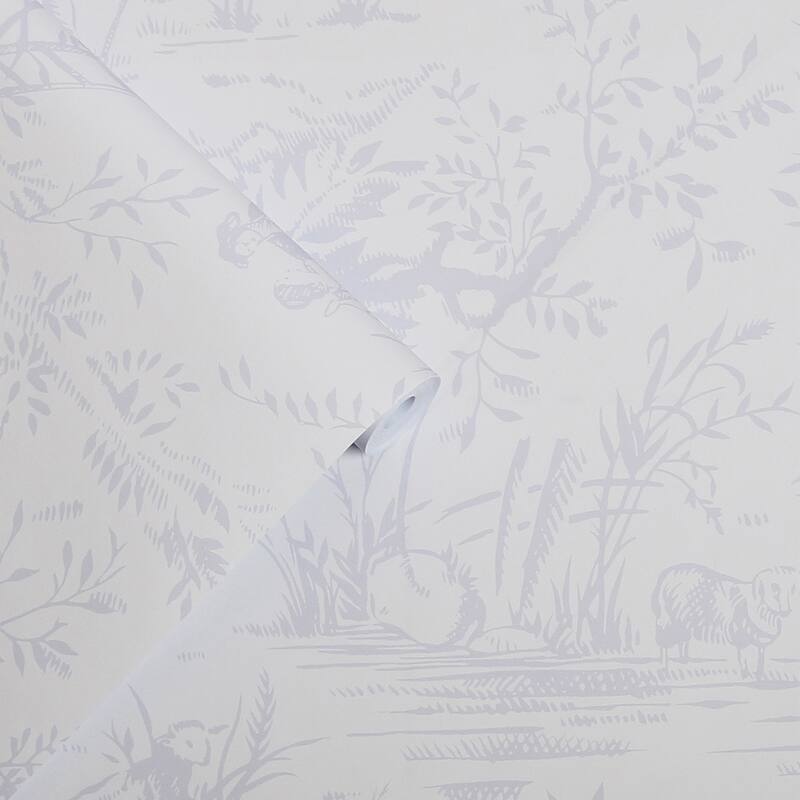 Laura Ashley Toile de Jouy Sugared Grey Wallpaper