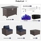 preview thumbnail 42 of 125, Kullavik 13 Pieces Outdoor Patio Furniture Set with Fire Pit Table w/ Wide Armrests