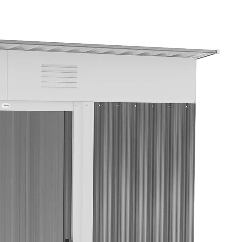 Outsunny 6' x 3.6' Steel Frame Backyard Garden Tool Storage Shed with 2 Air Vents and Dual Locking Doors