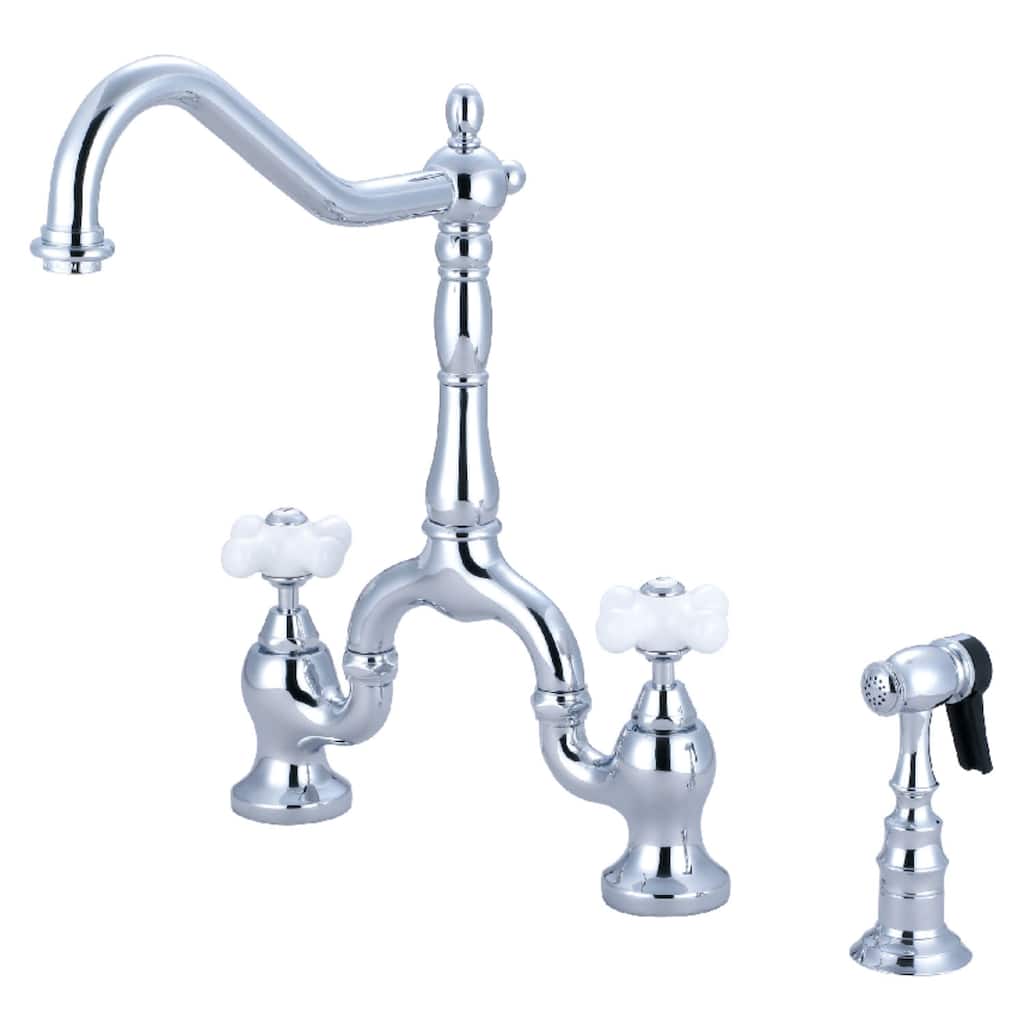 Kingston Brass KS775.PXBS English Country 1.8 GPM Bridge Kitchen