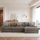 preview thumbnail 13 of 153, 118.4"W Plush Modular Sectional Sofa with Pillows 3 Piece Brown - Right Facing