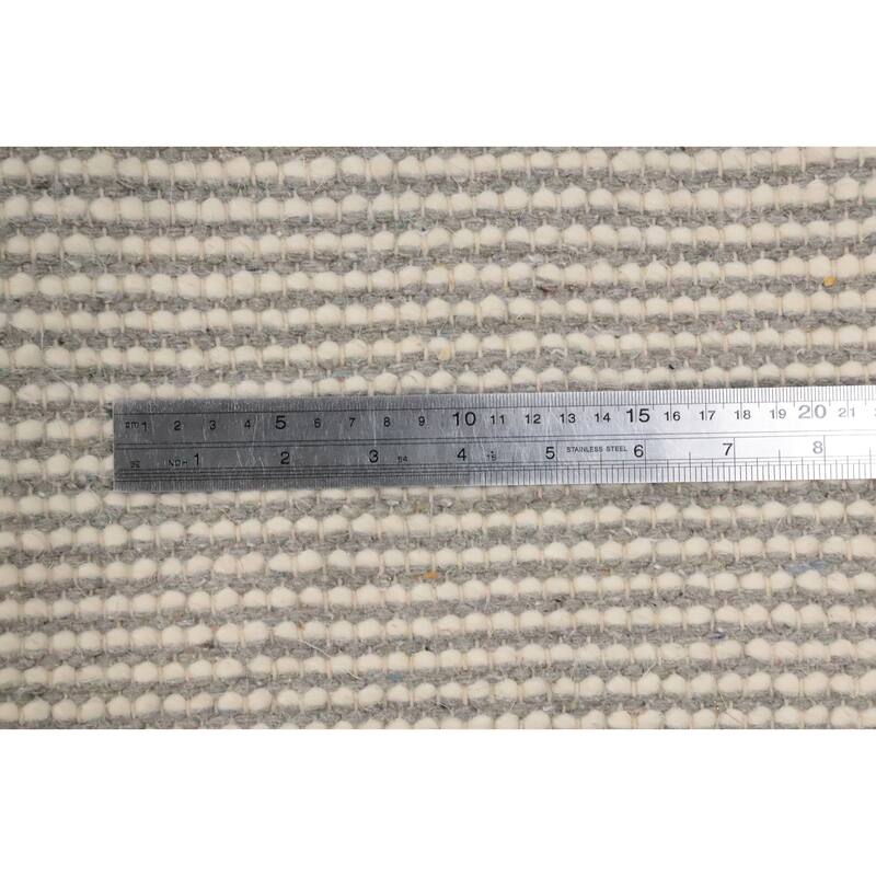 Hand Knotted Oriental 100% Wool Carpet Modern Geometric Greys & Charcoal Modern Gotti Design Area Rug - 7' 3'' X 5' 0''