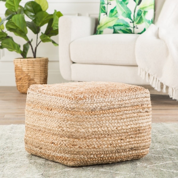 Juniper Home Saba Square Jute Pouf Ottoman Foot Stool On Sale Bed Bath Beyond 20487762