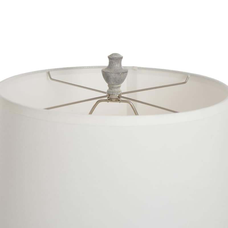 Branson Brushed Polyresin and Metal Table Lamp - White Linen Shade