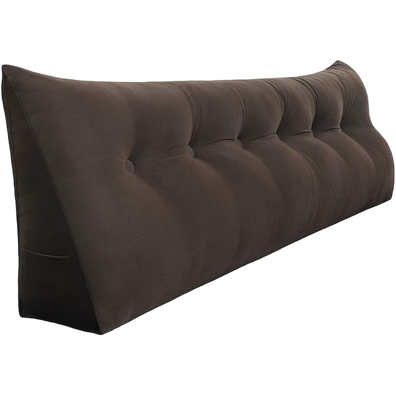 WOWMAX Bed Rest Wedge Bolster Headboard Back Support Pillow Velvet