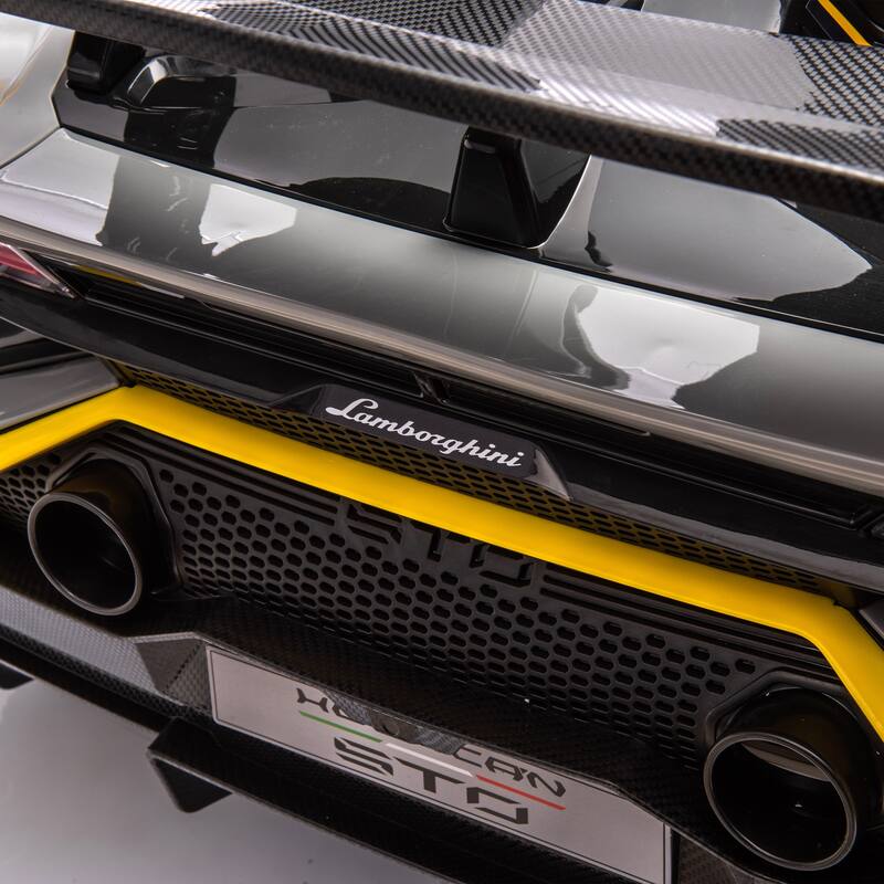 Lamborghini Huracan STO 24V Kids Ride-On Drift Car with LED Lights, 360° Spins, Music, and Remote Control