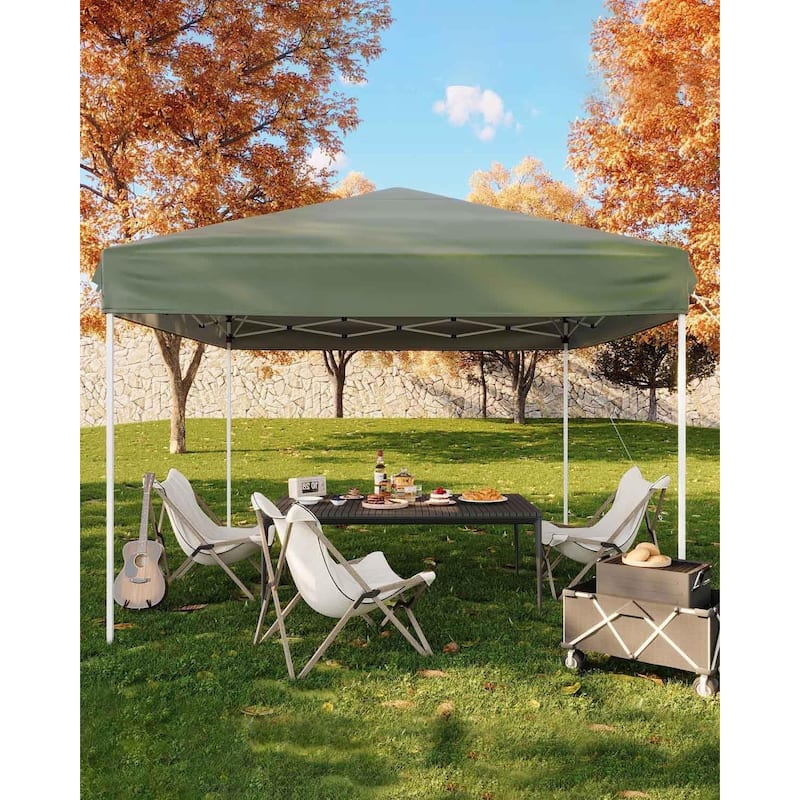 10x10 Heavy Duty Pop Up Canopy, 3 Adjustable Height - 10*10Ft - Green