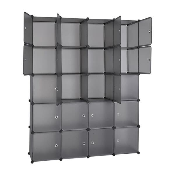20 Cube Storage Shelves with Door, Hanging Rod, 58