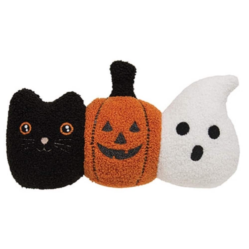 Plush Cat Pumpkin Ghost Trio Halloween Tabletop Decor - 14.50" x 4" x 8"