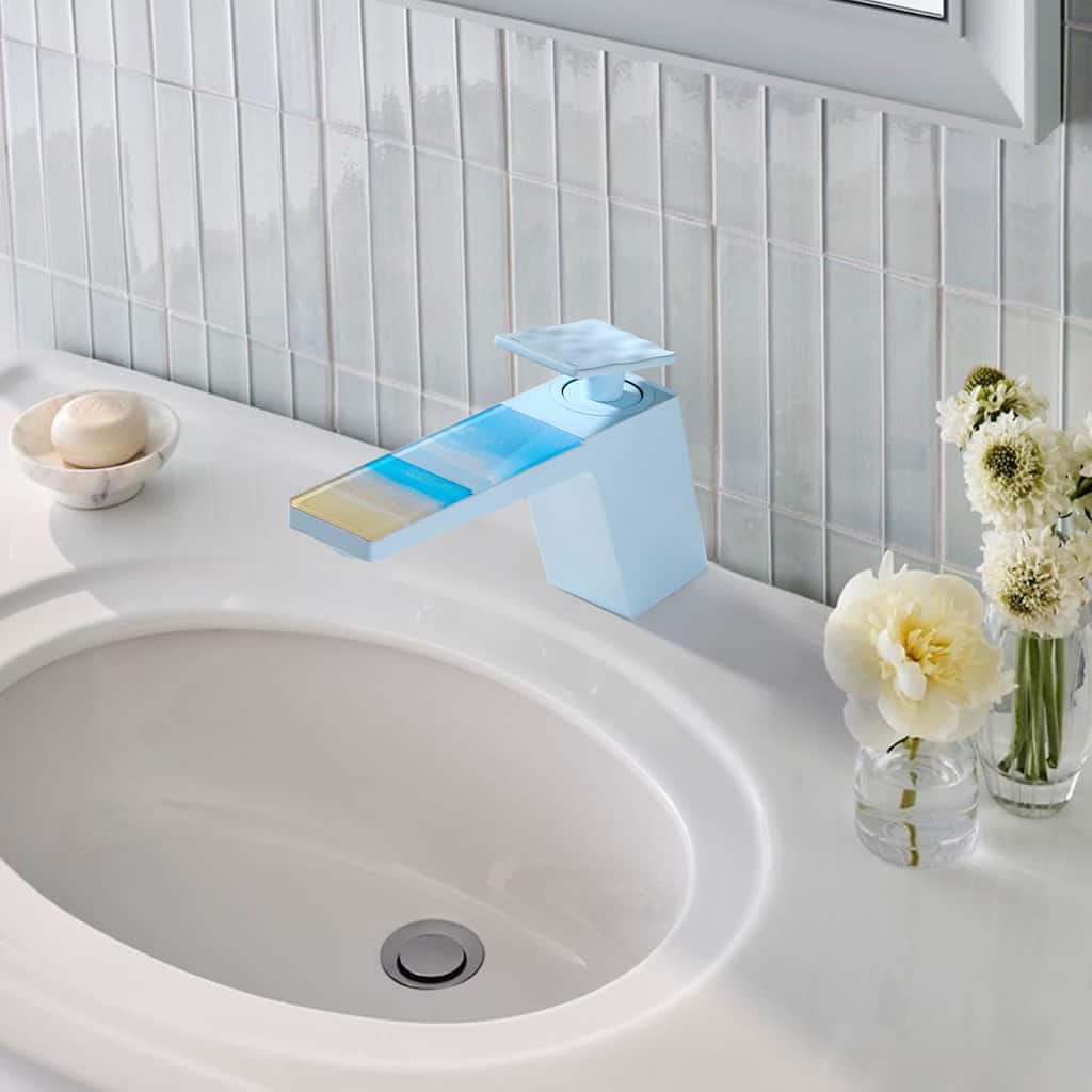 5.2"H Solid Brass Creative Single Handle Single Hole Bathroom Sink Faucet