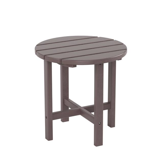 Laguna 18-inch Poly Eco-Friendly All Weather Round Side Table - Dark Brown