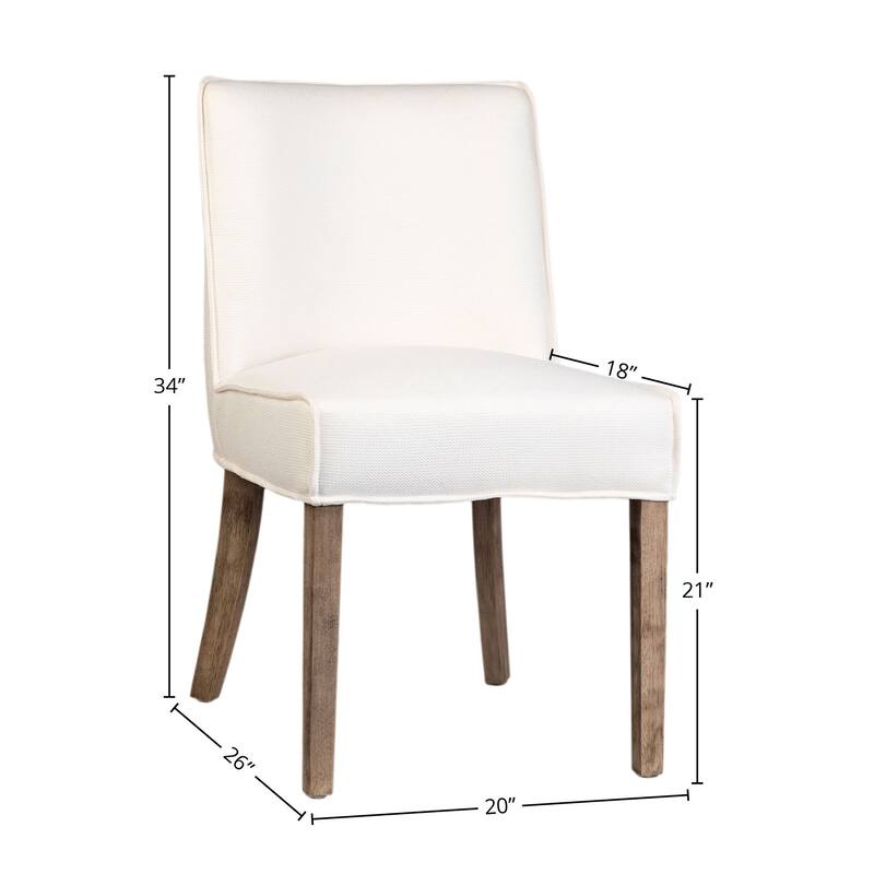 Sienna Linen Blend Upholstered Dining Chair, Off-White