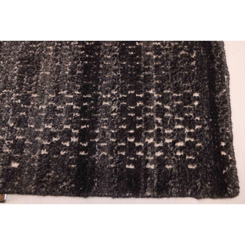 ECARPETGALLERY Hand-knotted Tangier Dark Grey Wool Rug - 5'1 x 8'3