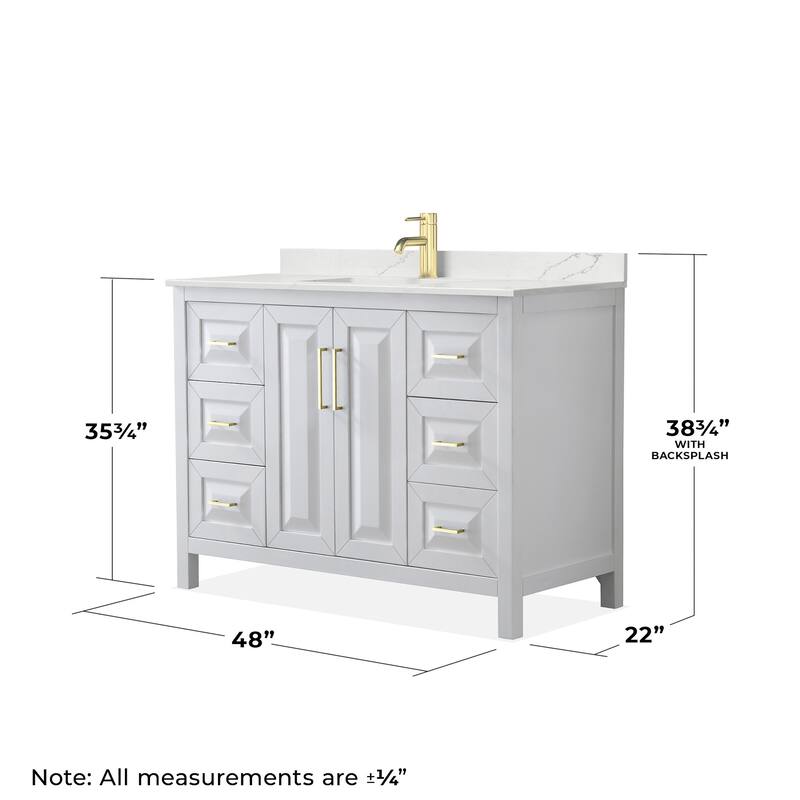 Wyndham Collection WCV252548S-QTZ-UNSMXX Daria 48" Free Standing