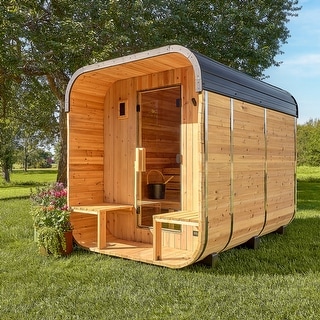 Backyard Discovery Lennon 4-6 Person Outdoor Cube Sauna, Porch