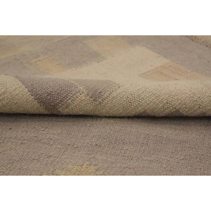 Hand Woven Oriental 100% Wool Carpet Southwestern Tribal Purples Kilim Area Rug - 8' 8'' X 5' 11''