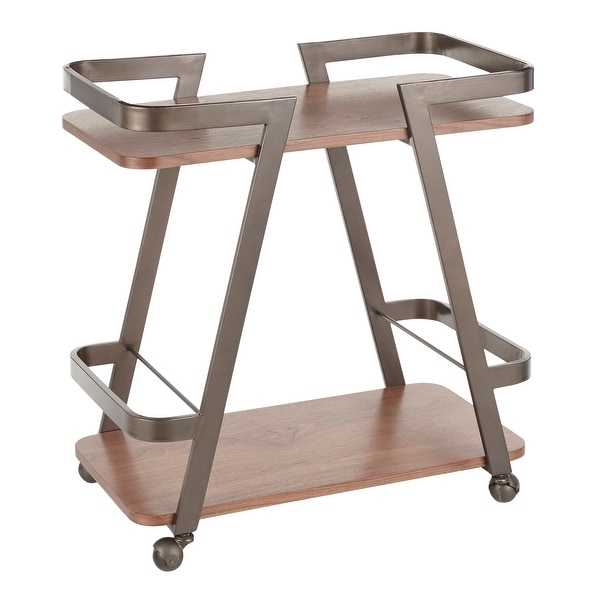 Carbon Loft Whitehall Industrial Wood and Metal Bar Cart