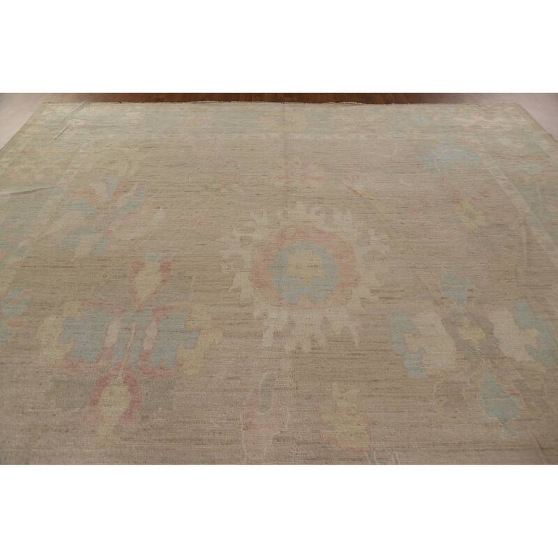 Vegetable Dye Oushak Oriental Large Rug Handmade Wool Carpet - 10'2"x 13'7"
