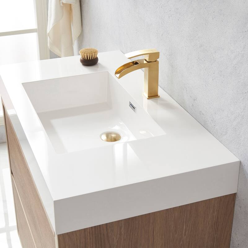 Huesca 36" Single Sink Bath Vanity with White Sink Top, no Mirror