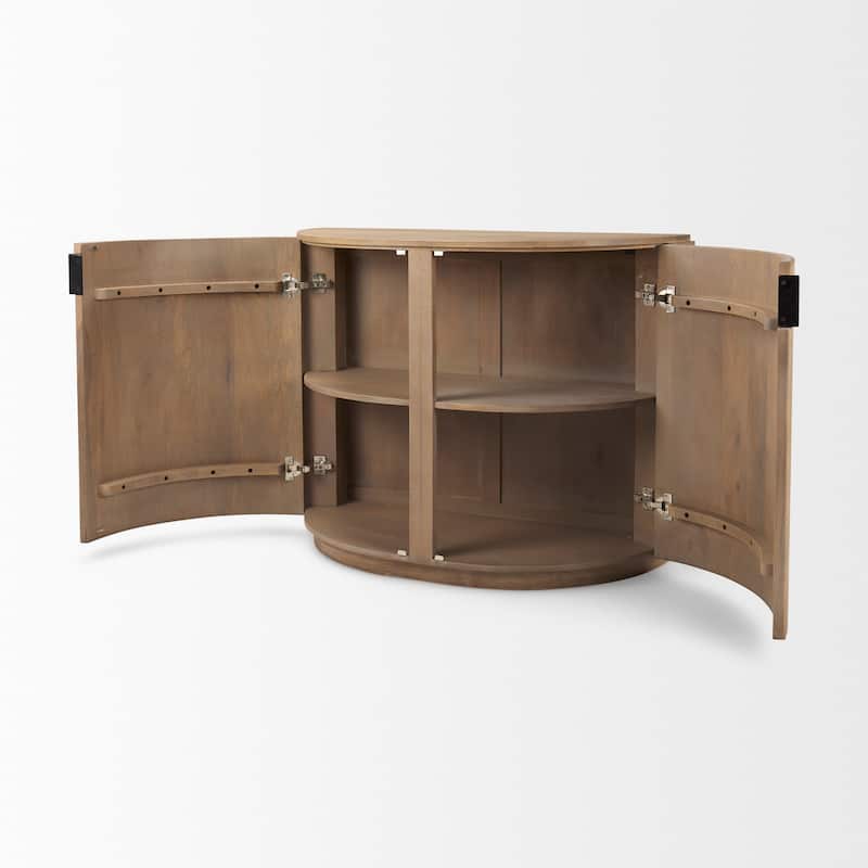 Terra Light Brown Solid Wood Accent Cabinet