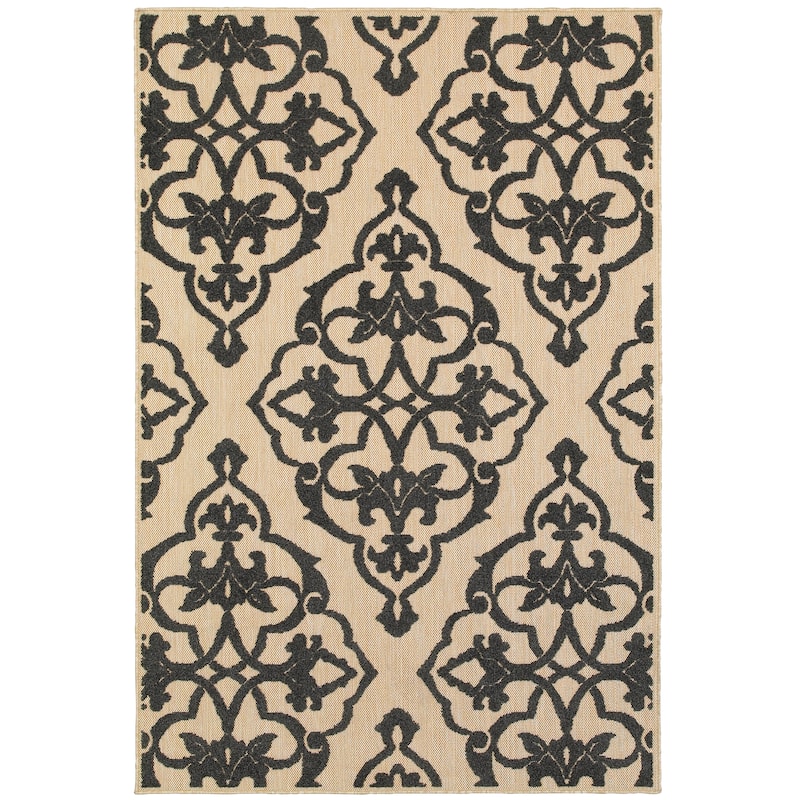 Style Haven Cara Mixed Pile Filigree Medallion Indoor-Outdoor Rug - 5'3" x 7'6"