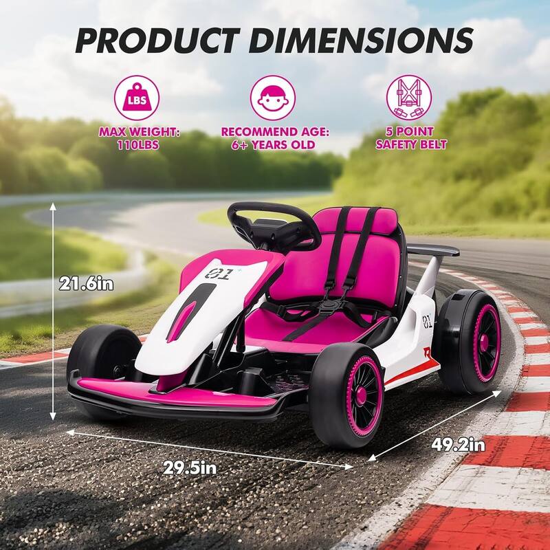 24V Electric Drift Go Kart for Kids 6-12 Best Gift