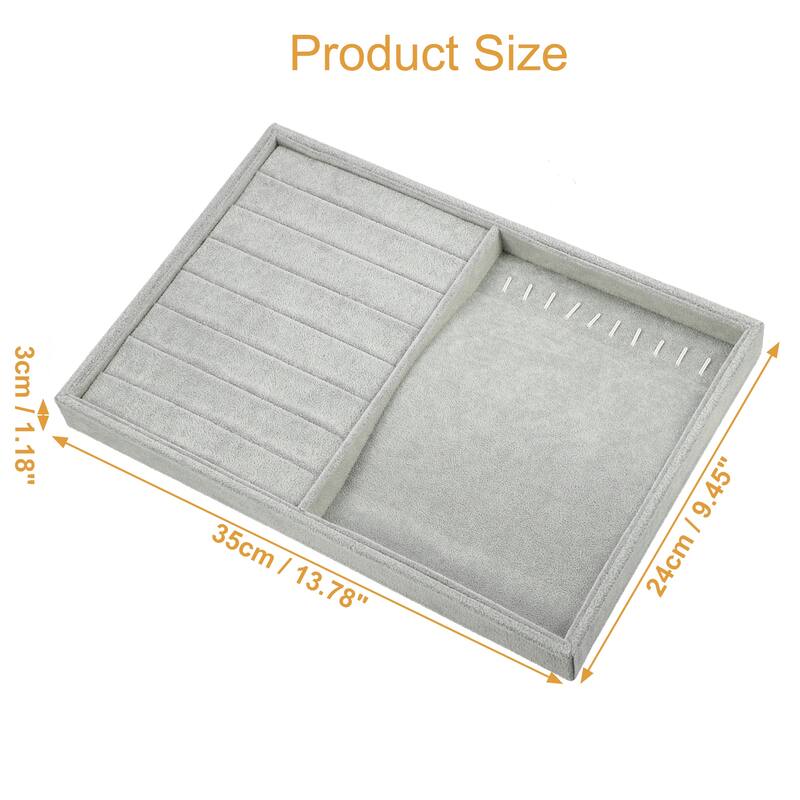 2 in1 Jewelry Tray Stackable Tray Showcase for Rings Earrings Necklace