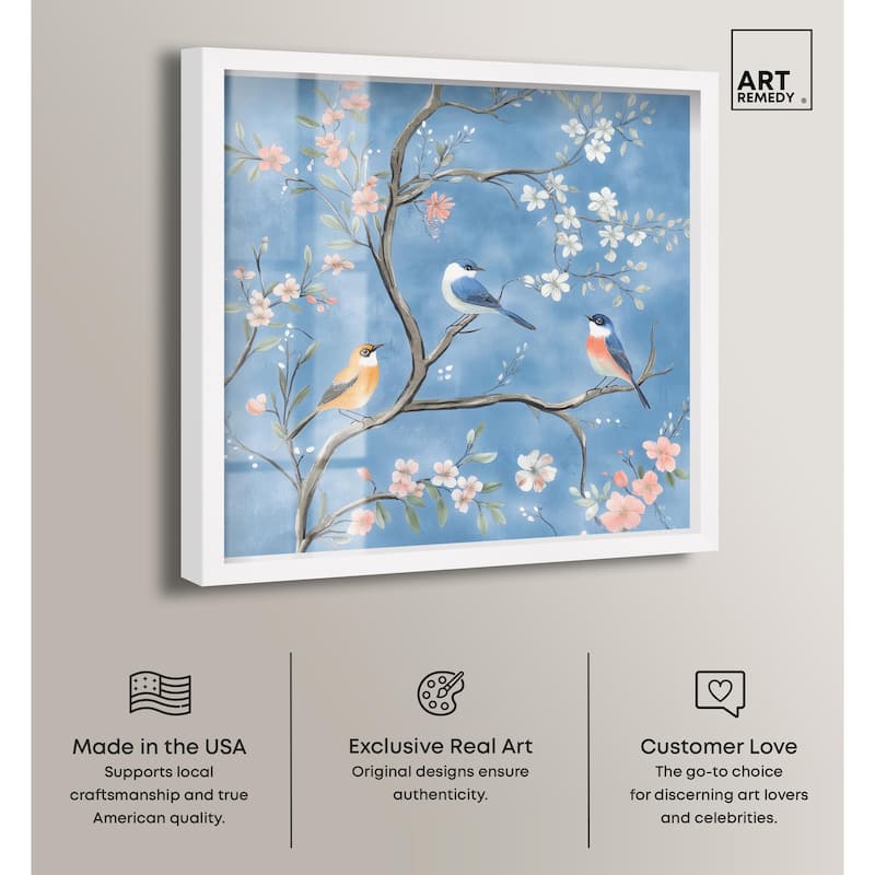 Birds in the Branches II Shadowbox by Art Remedy