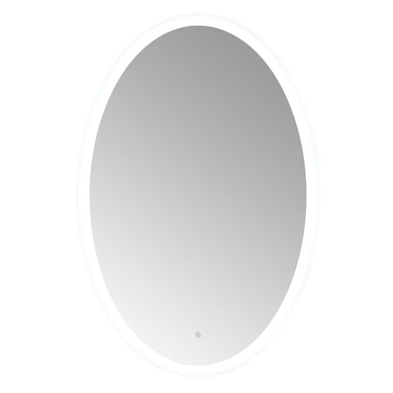 Miseno 24" W x 36" H Oval Frameless Wall Mounted Mirror with LED