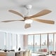 preview thumbnail 163 of 199, 42“/52"/60"/48" Noiseless Walnut Wood Ceiling Fan with Remote Control, Integrated Light Optional