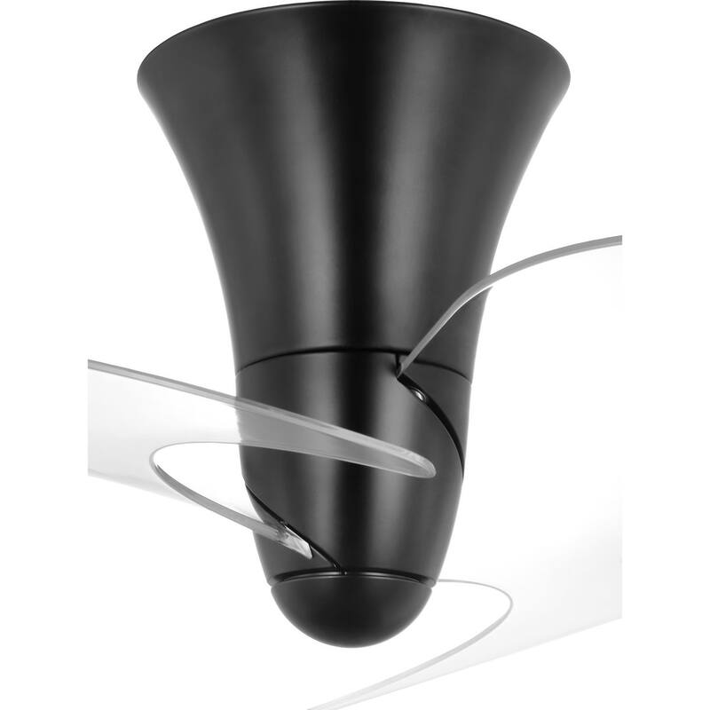 Beal Collection 33.19-in. Two-Blade Matte Black Modern Ceiling Fan with Clear Blades - 33.19 in x 33.19 in x 13.94 in