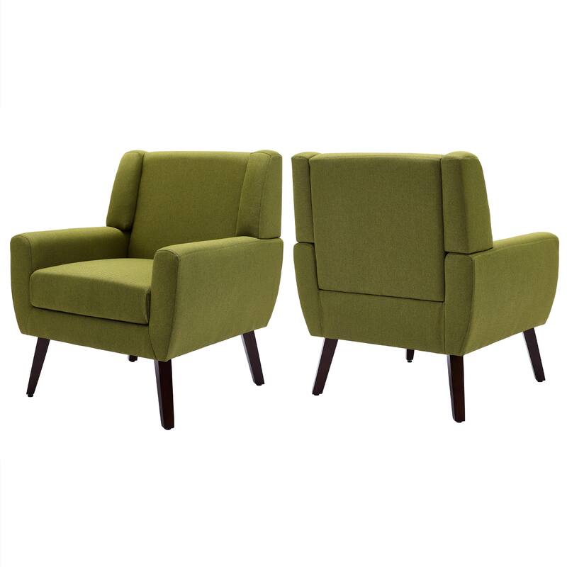 Modern Upholstered Linen Armchair Accent Chair Set of 2