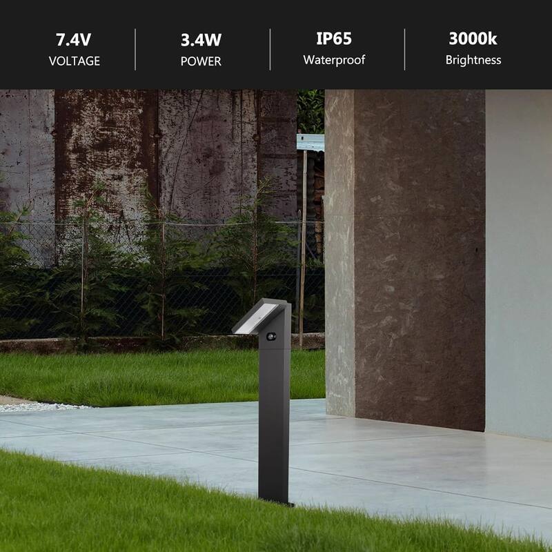 Solar Pathway Lights Outdoor with Motion Sensor IP65 Waterproof Path Lights for Driveway Adjustable Head