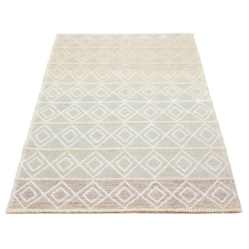 ECARPETGALLERY Braid weave Sienna Green Wool Rug - 5'0 x 8'2