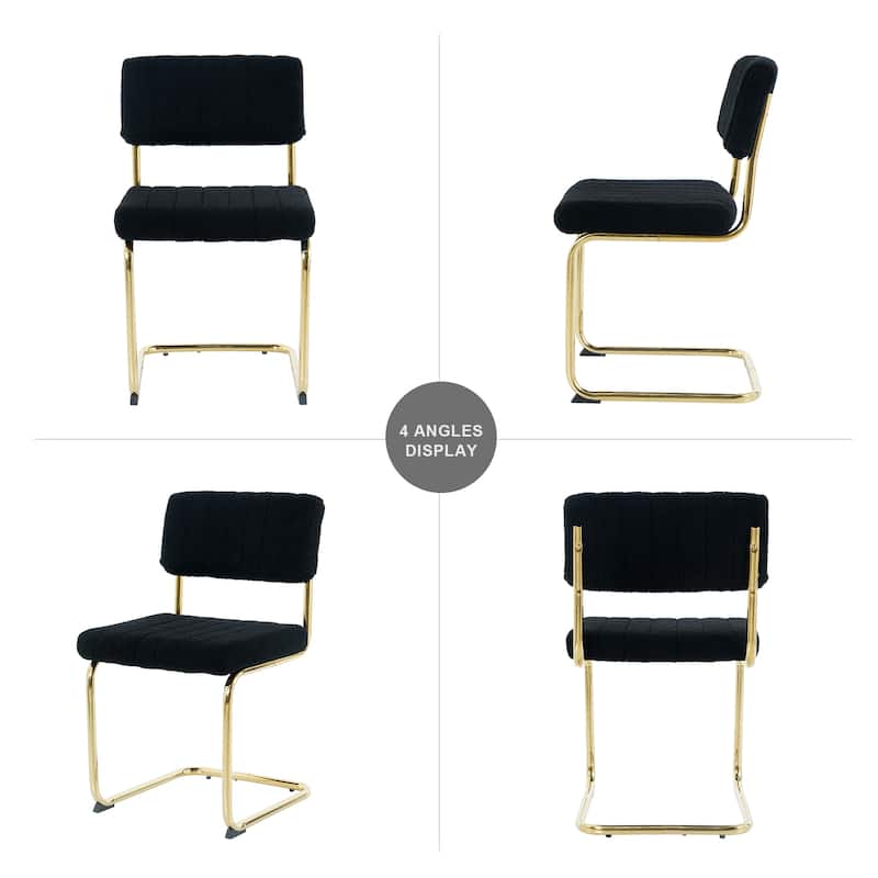 Set of 2 Modern Upholstered Dining Chair with Metal Leg