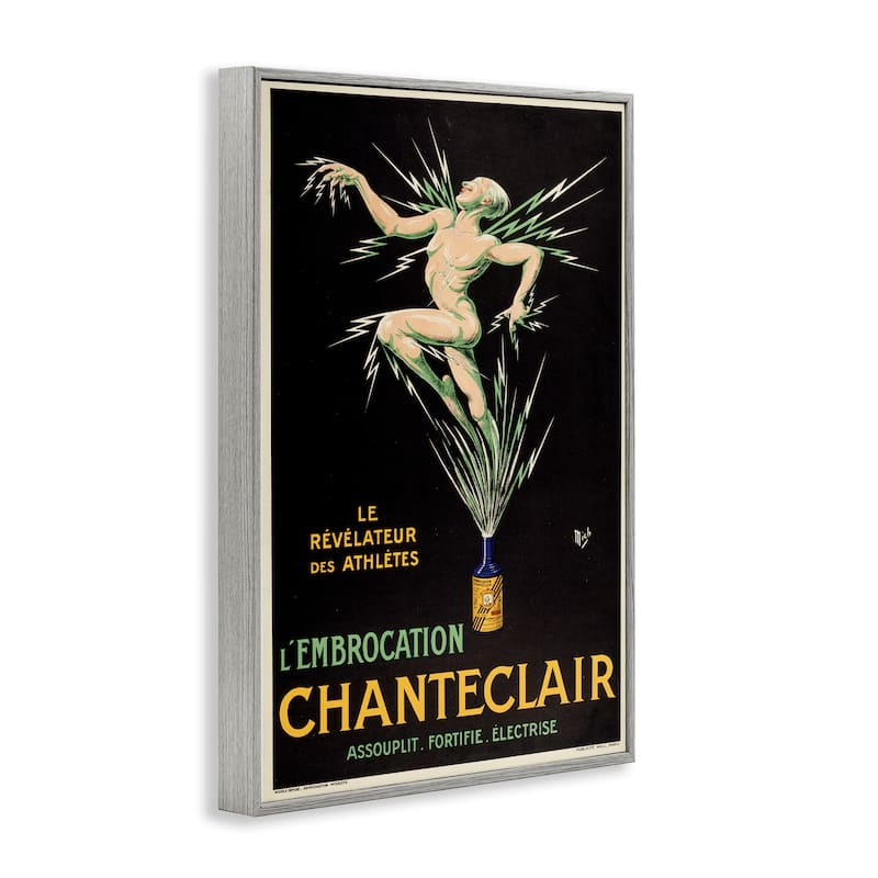 Stupell Vintage Chanteclair Wine Framed Giclee Art Design By Marcus Jules